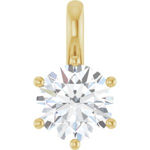18K Yellow Gold 7.4 mm Round Charm/Pendant Mounting