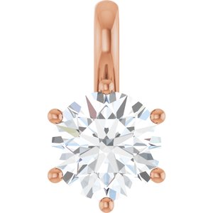 10K Rose Gold 7.4 mm Round Charm/Pendant Mounting