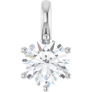 14K White Gold 7.4 mm Round Charm/Pendant Mounting
