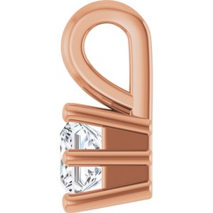 18K Rose Gold 3.5 mm Square Charm/Pendant Mounting – image 5
