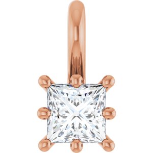 18K Rose Gold 3.5 mm Square Charm/Pendant Mounting