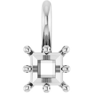 Continuum Sterling Silver 3.5 mm Square Charm/Pendant Mounting – image 2
