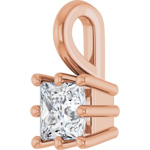 10K Rose Gold 3.5 mm Square Charm/Pendant Mounting – image 3