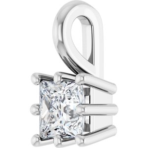 10K White Gold 3.5 mm Square Charm/Pendant Mounting – image 3