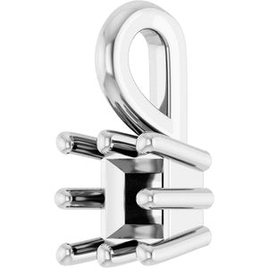 10K White Gold 3.5 mm Square Charm/Pendant Mounting – image 4