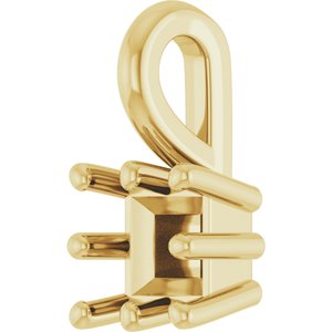 10K Yellow Gold 3.5 mm Square Charm/Pendant Mounting – image 4