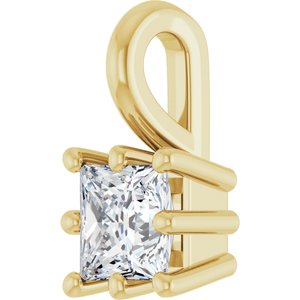 10K Yellow Gold 3.5 mm Square Charm/Pendant Mounting – image 3