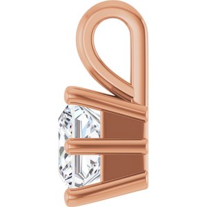 18K Rose Gold 5.5 mm Square Charm/Pendant Mounting – image 5