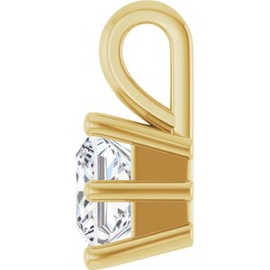 14K Yellow Gold 5.5 mm Square Charm/Pendant Mounting – image 5