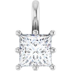 18K White Gold 5.5 mm Square Charm/Pendant Mounting