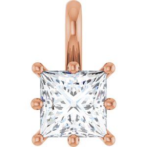 18K Rose Gold 5.5 mm Square Charm/Pendant Mounting