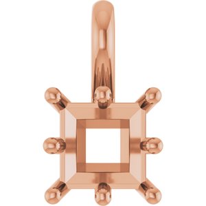 10K Rose Gold 5.5 mm Square Charm/Pendant Mounting – image 2