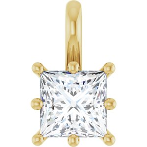 18K Yellow Gold 5.5 mm Square Charm/Pendant Mounting