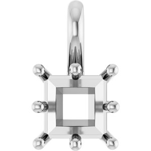 Continuum Sterling Silver 5.5 mm Square Charm/Pendant Mounting – image 2