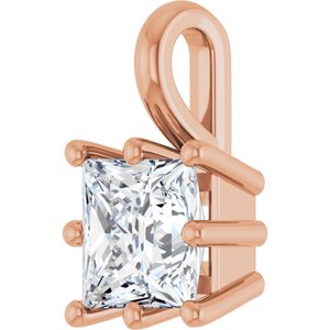 10K Rose Gold 5.5 mm Square Charm/Pendant Mounting – image 3