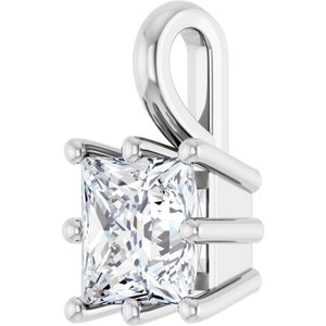 14K White Gold 5.5 mm Square Charm/Pendant Mounting – image 3