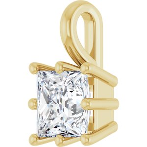 18K Yellow Gold 5.5 mm Square Charm/Pendant Mounting – image 3