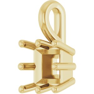 18K Yellow Gold 5.5 mm Square Charm/Pendant Mounting – image 4