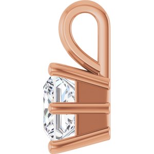 18K Rose Gold 6 mm Square Charm/Pendant Mounting – image 5