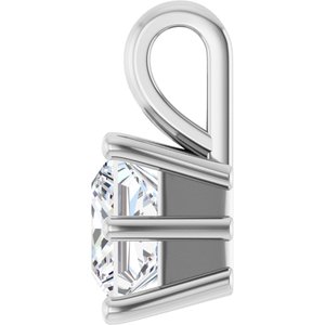 10K White Gold 6 mm Square Charm/Pendant Mounting – image 5