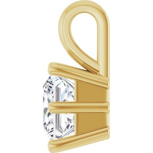 14K Yellow Gold 6 mm Square Charm/Pendant Mounting – image 5