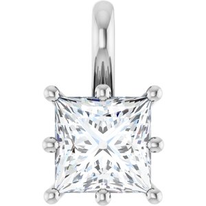 18K White Gold 6 mm Square Charm/Pendant Mounting