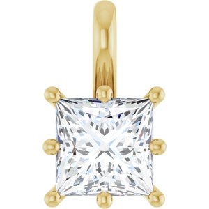 10K Yellow Gold 6 mm Square Charm/Pendant Mounting