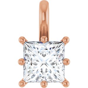 18K Rose Gold 6 mm Square Charm/Pendant Mounting