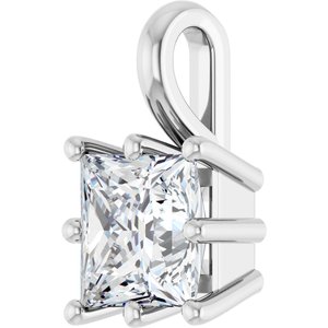 18K White Gold 6 mm Square Charm/Pendant Mounting – image 3
