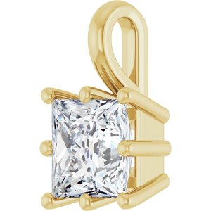 10K Yellow Gold 6 mm Square Charm/Pendant Mounting – image 3
