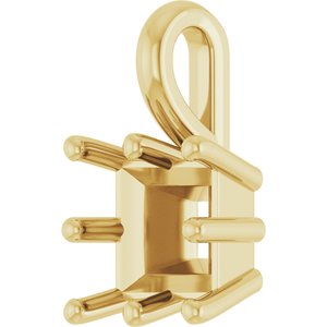 18K Yellow Gold 6 mm Square Charm/Pendant Mounting – image 4