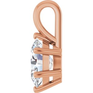 14K Rose Gold 8x6 mm Oval Charm/Pendant Mounting – image 5