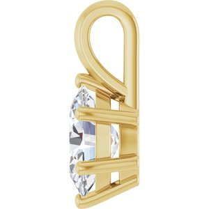 14K Yellow Gold 8x6 mm Oval Charm/Pendant Mounting – image 5