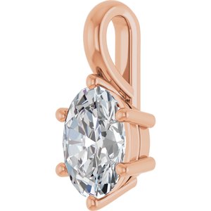 18K Rose Gold 8x6 mm Oval Charm/Pendant Mounting – image 3