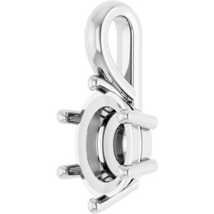 Sterling Silver 8x6 mm Oval Charm/Pendant Mounting – image 4