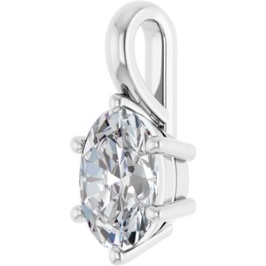 Platinum 8x6 mm Oval Charm/Pendant Mounting – image 3