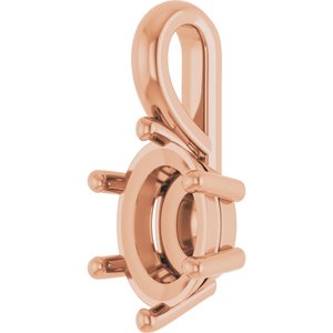 14K Rose Gold 8x6 mm Oval Charm/Pendant Mounting – image 4