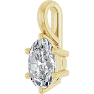 14K Yellow Gold 8x6 mm Oval Charm/Pendant Mounting – image 3