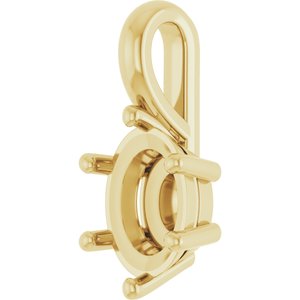 14K Yellow Gold 8x6 mm Oval Charm/Pendant Mounting – image 4