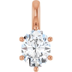 18K Rose Gold 8x6 mm Oval Charm/Pendant Mounting