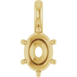 18K Yellow Gold 8x6 mm Oval Charm/Pendant Mounting – image 2