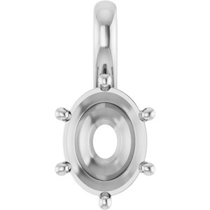 14K X1 White Gold 9x7 mm Oval Charm/Pendant Mounting – image 2