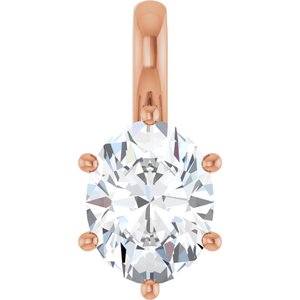 10K Rose Gold 9x7 mm Oval Charm/Pendant Mounting