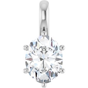 14K X1 White Gold 9x7 mm Oval Charm/Pendant Mounting
