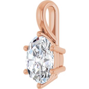 10K Rose Gold 9x7 mm Oval Charm/Pendant Mounting – image 3