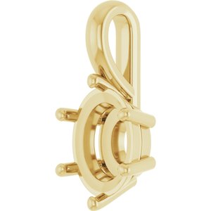 10K Yellow Gold 9x7 mm Oval Charm/Pendant Mounting – image 4