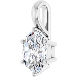 18K White Gold 9x7 mm Oval Charm/Pendant Mounting – image 3