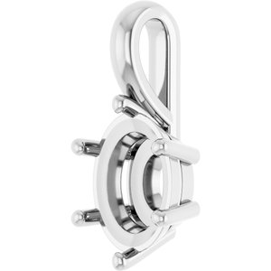 14K X1 White Gold 9x7 mm Oval Charm/Pendant Mounting – image 4
