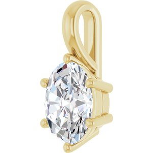 14K Yellow Gold 9x7 mm Oval Charm/Pendant Mounting – image 3