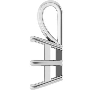 Sterling Silver 10x8 mm Emerald Charm/Pendant Mounting – image 6